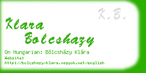 klara bolcshazy business card