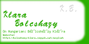 klara bolcshazy business card